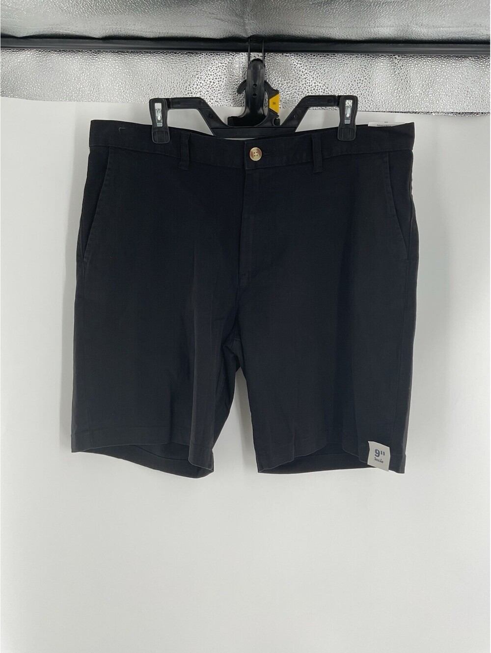 George Men’s Black Khaki Shorts Size 36 Flat Front 9 Inch Inseam NWT 014
